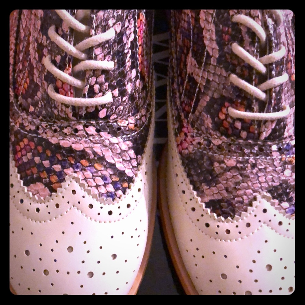 Wanted Babe Nude Multisnake skin buck shoe